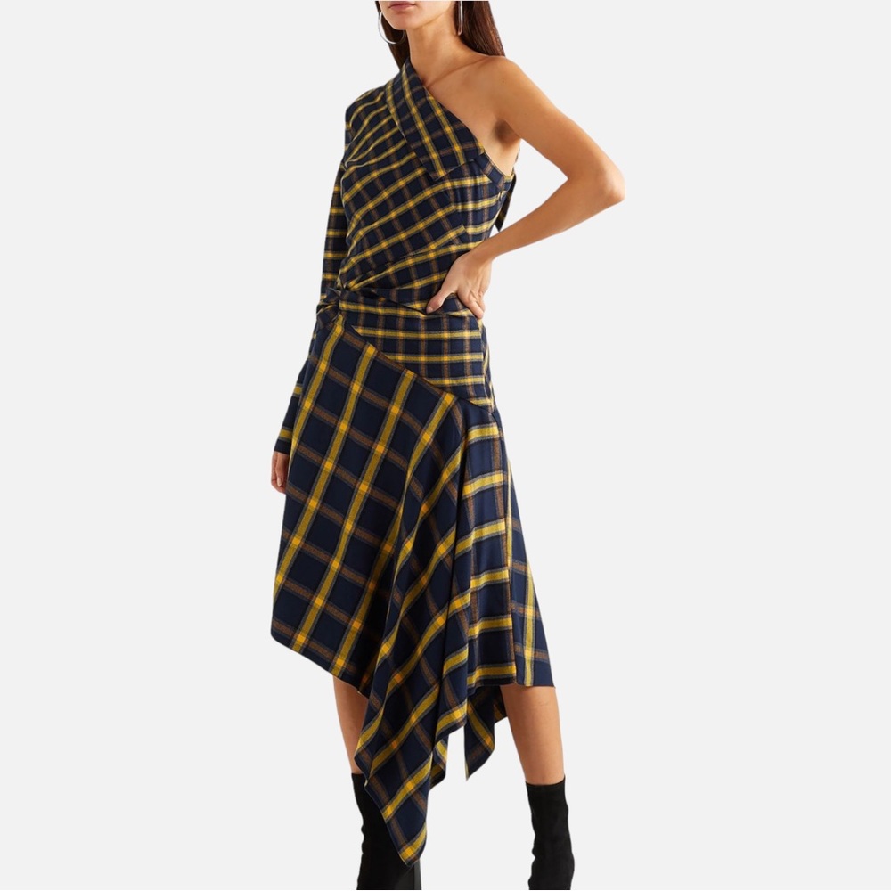 MONSE | Asymmetric Check Dress
